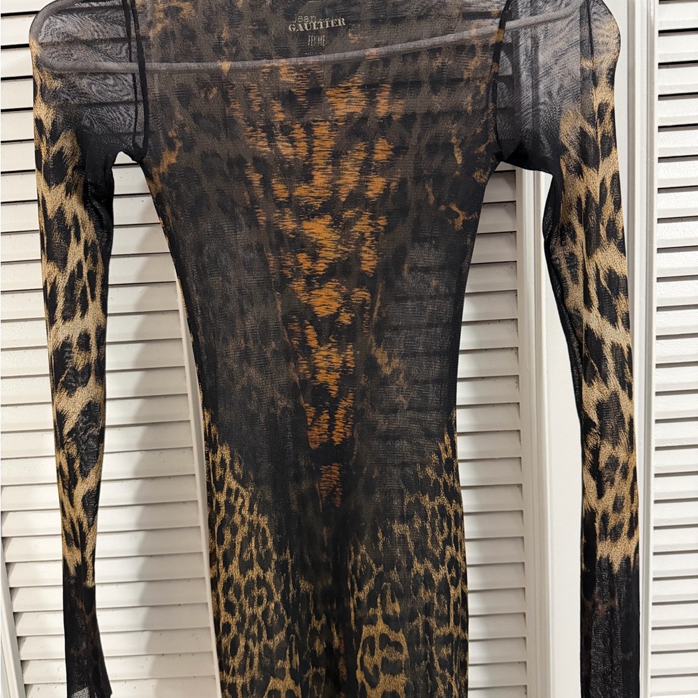 Jean Paul Gaultier Animal Print Mesh Dress